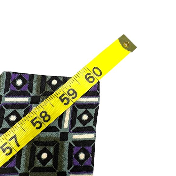 Talivari Mens 100% Silk Dress Tie Made in Italy Diamond Geometric Pattern 60" 4" - Picture 10 of 11